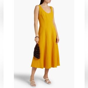 Vince Mustard Yellow Midi Dress